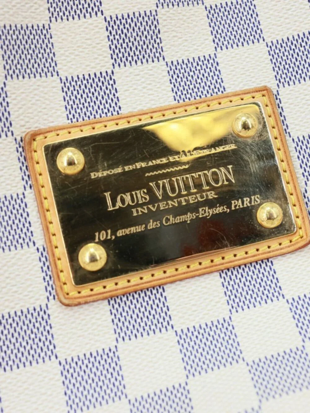 Louis Vuitton  Galliera PM Damier Azur Hobo Bag White